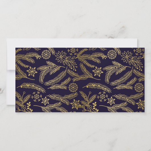 ゴールデンリースモノグラムホリデイ2フォトカードブルー シーズンカード (裏面)