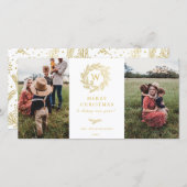 ゴールデンリースモノグラムホリデー2フォトカード シーズンカード (正面/裏面)