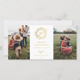 ゴールデンリースモノグラムホリデー2フォトカード シーズンカード