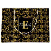 ゴールデンリーフとブラックラグジュアリー |モノグラムカスタム ラージペーパーバッグ (正面)