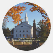 ゴールデンリーフと教会と墓地封筒用シール ラウンドシール (正面)