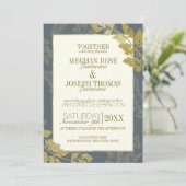 ゴールデンリーフウッドランドエレガンスボタニカル結婚ズ 招待状 (スタンド正面)