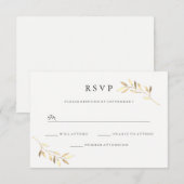ゴールデンリーフガーデンウェディング デジタルまたは印刷RSVP 招待状 (正面/裏面)