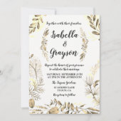 ゴールデンリーフガーデンリース結婚式招待状 招待状 (正面)