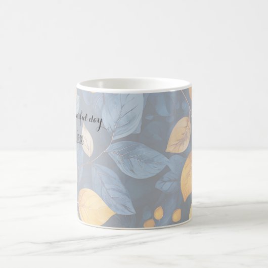ゴールデンリーフドリームズオータム自然美しい コーヒーマグカップ (中央)