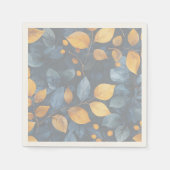 ゴールデンリーフドリームズオータム自然美しい スタンダードカクテルナプキン (正面)