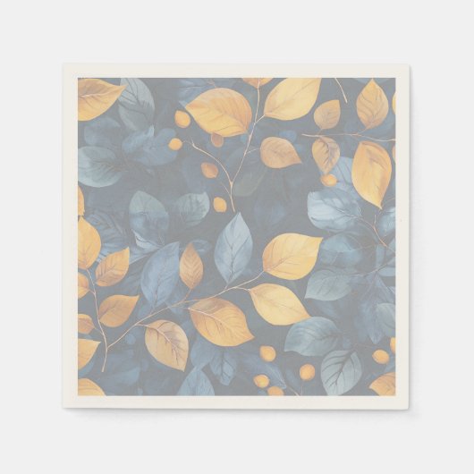 ゴールデンリーフドリームズオータム自然美しい スタンダードカクテルナプキン (正面)