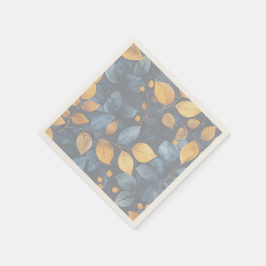 ゴールデンリーフドリームズオータム自然美しい スタンダードカクテルナプキン (角)
