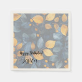 ゴールデンリーフドリームズオータム自然美しい スタンダードカクテルナプキン (正面)