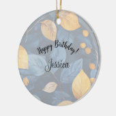 ゴールデンリーフドリームズオータム自然美しい セラミックオーナメント (左)