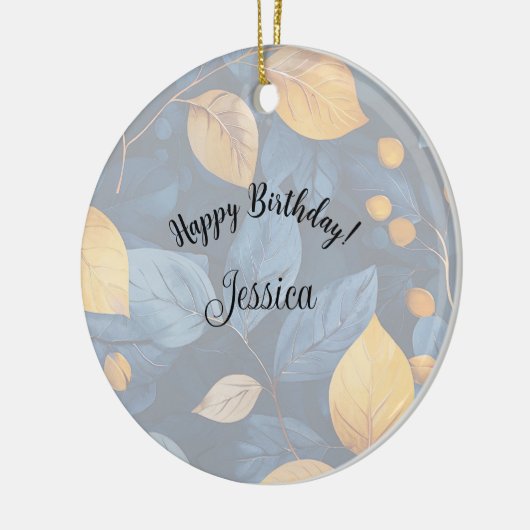 ゴールデンリーフドリームズオータム自然美しい セラミックオーナメント (左)