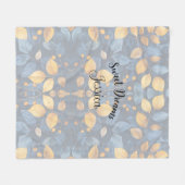 ゴールデンリーフドリームズオータム自然美しい フリースブランケット (正面(横))