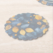 ゴールデンリーフドリームズオータム自然美しい ペーパーコースター (アングル)