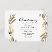 ゴールデンリーフボーイまたはガール《キリスト教》洗礼式や命名式招待状 招待状 (正面/裏面)