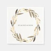 ゴールデンリーフリース結婚ズナプキン スタンダードカクテルナプキン (正面)