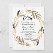 ゴールデンリーフリース結婚60周年招待状 招待状 (正面)