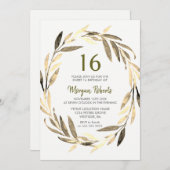 ゴールデンリーフリース16thバースデーパーティーへの招待 招待状 (正面/裏面)