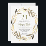 ゴールデンリーフリース21st誕生日パーティの招待状 招待状<br><div class="desc">ゴールデンリーフリース21st誕生日パーティの招待状マッチングコレクションのニッチとネストストア。アートワーク(www.EssemCreatives.etsy.com)</div>
