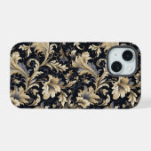 ゴールデンリーフ柄 iPhone 15ケース (裏面横)