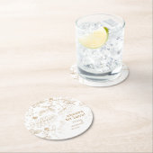 ゴールデンリーフ結婚パターンの応援ID655 ラウンドペーパーコースター (インサイチュ)