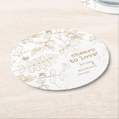 ゴールデンリーフ結婚パターンの応援ID655 ラウンドペーパーコースター (アングル)