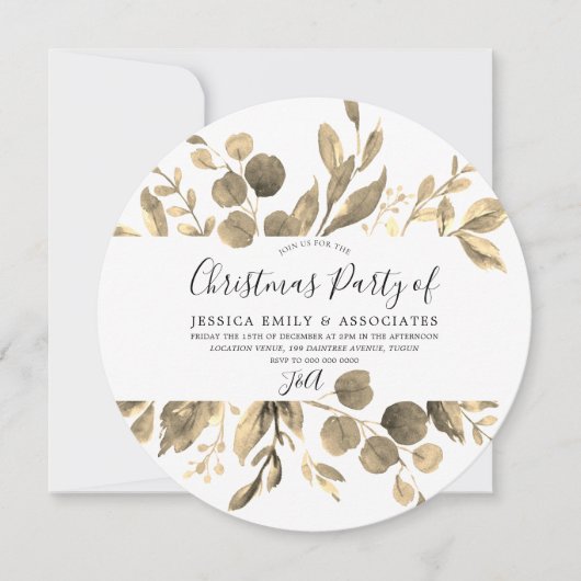 ゴールデンリーフ&バーガンディーオフィスクリスマスパーティー 招待状 (正面)