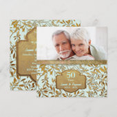 ゴールデンリーフ 50周年結婚記念日 招待状 (正面/裏面)