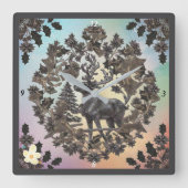 "ゴールデンルクセ" スクエア壁時計 (正面)