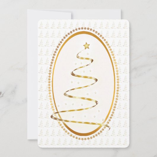 ゴールデンルックリボンクリスマスツリー シーズンカード (正面)