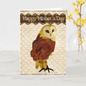 ゴールデンルビーフクロウマザーズデイカード カード (黄色い花)