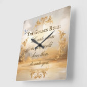 ゴールデンルールウォールクロック スクエア壁時計 (傾斜)