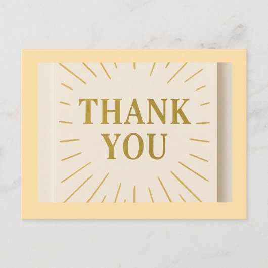 ゴールデンレイズサンキューカードエレガント – 挨拶 ポストカード (正面)