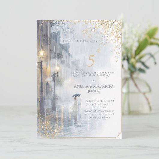 ゴールデンレインロマ結婚ンス記念日 招待状 (スタンド正面)