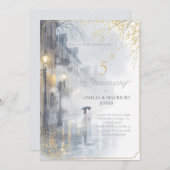 ゴールデンレインロマ結婚ンス記念日 招待状 (正面/裏面)