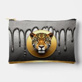 ゴールデンレオパードのウォータードロップ詳細デザイン 🐆 アクセサリーポーチ