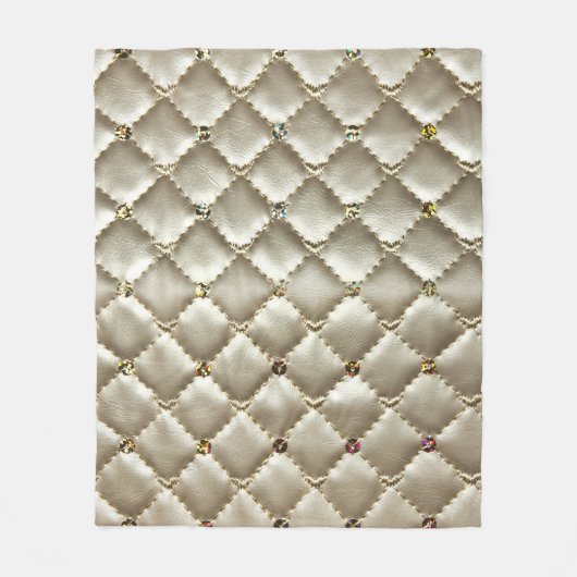 ゴールデンレザー：ラグジュアリーな背景テクスチャ フリースブランケット (正面)