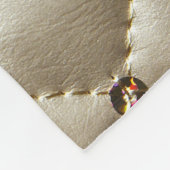 ゴールデンレザー：ラグジュアリーな背景テクスチャ フリースブランケット (角)