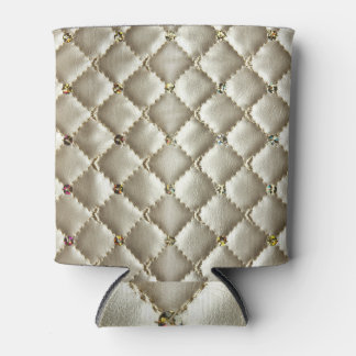 ゴールデンレザー：ラグジュアリーな背景テクスチャ 缶クーラー