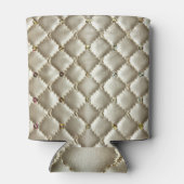 ゴールデンレザー:ラグジュアリーな背景テクスチャ 缶クーラー (裏面)