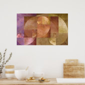 ゴールデンレシオ、フィボナッチスパイラル ポスター (キッチン)