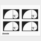 ゴールデンレシオ、フィボナッチスパイラル 長方形シール (シート)