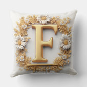 ゴールデンレターFとフローラリース装飾 クッション (裏面)
