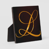 ゴールデンレターLヴィンテージデザインプラーク フォトプラーク (正面)