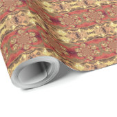 ゴールデンレッドアフリカプリントアートデザイン ラッピングペーパー (ロールコーナー)