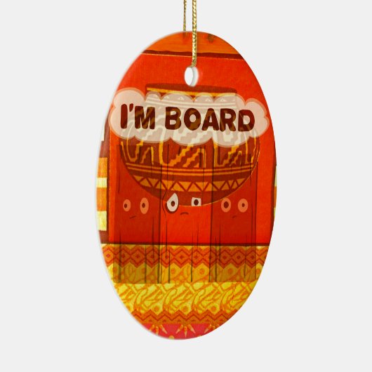 ゴールデンレッドア伝統的フリカおもしろいカラーズアムボー セラミックオーナメント (右)