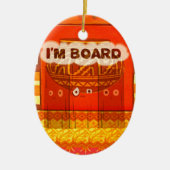 ゴールデンレッドア伝統的フリカおもしろいカラーズアムボー セラミックオーナメント (正面)