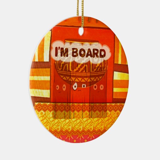 ゴールデンレッドア伝統的フリカおもしろいカラーズアムボー セラミックオーナメント (右)