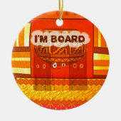 ゴールデンレッドア伝統的フリカおもしろいカラーズアムボー セラミックオーナメント (正面)