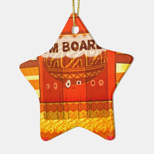 ゴールデンレッドア伝統的フリカおもしろいカラーズアムボー セラミックオーナメント (左)