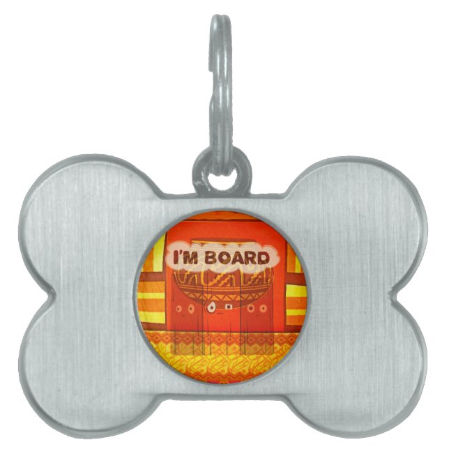 ゴールデンレッドア伝統的フリカおもしろいカラーズアムボー ペットネームタグ (正面)